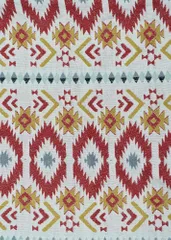 WHITE  WITH MULTICOLOR JACQUARD fabric
