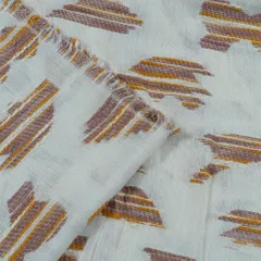 WHITE WITH BROWN DESIGN JACQUARD fabric