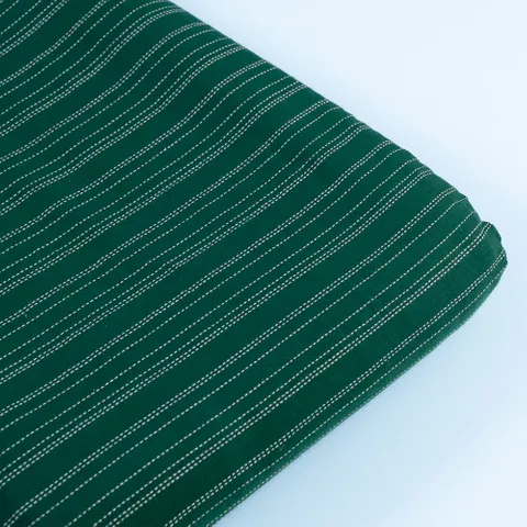Green Color Katha Dobby Strips fabric