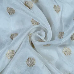 Dyeable Monga Silk Jacquard Booti fabric