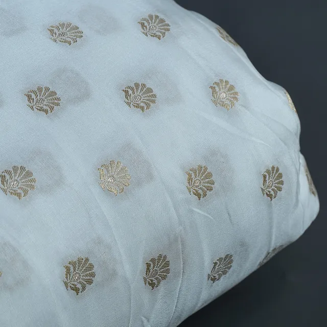 Dyeable Monga Silk Jacquard Booti fabric