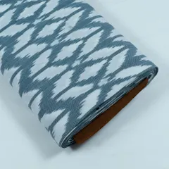 WHITE  WITH GREY IKAT fabric