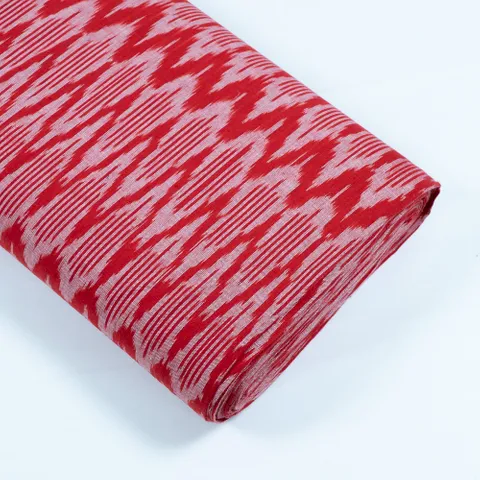 RED WITH WHITE ZIGZAG fabric