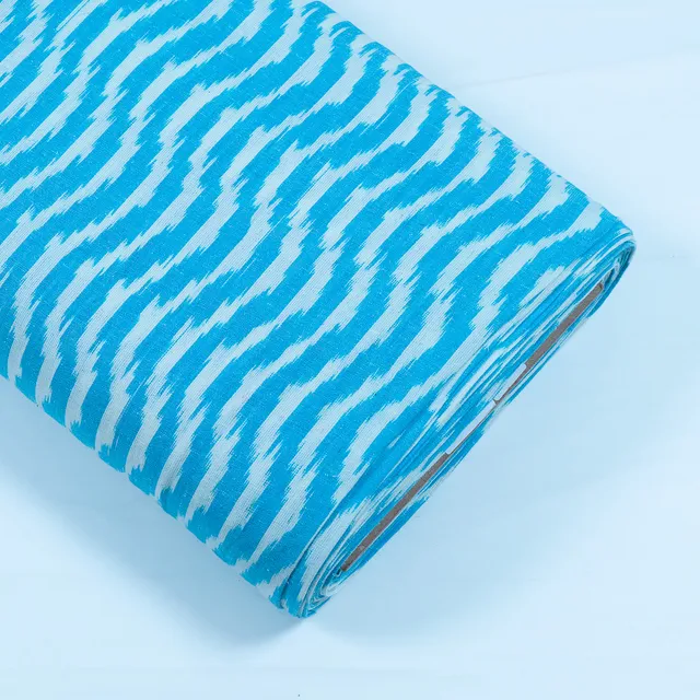 SKY BLUE WITH WHITE IKAT fabric