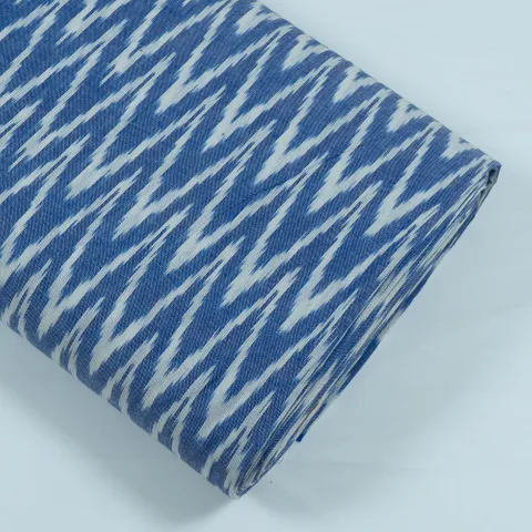 BLUE  WITH  WHITE  IKAT fabric