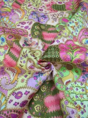 Coding Embroidery along with Placement Print on Phantom Silk fabric