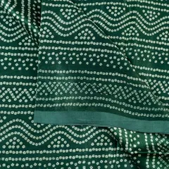Green Color Mashru Silk Ajrakh Printed Fabric