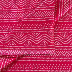 Majenta Color Mashru Silk Ajrakh Printed Fabric
