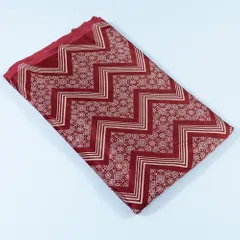 Maroon Color Mashru Silk Ajrakh Printed Fabric
