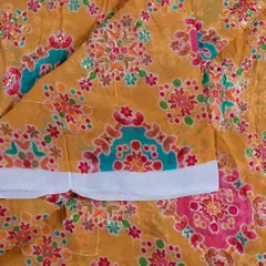 Yellow Color Georgette Print With Embroidered Fabric