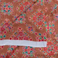Brown Color Georgette Print With Embroidered Fabric