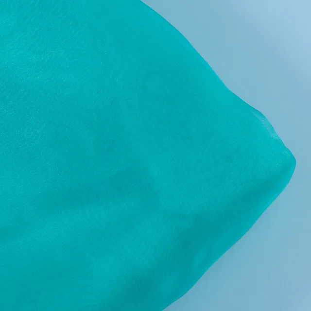 Sea Green Color Poly Organza fabric