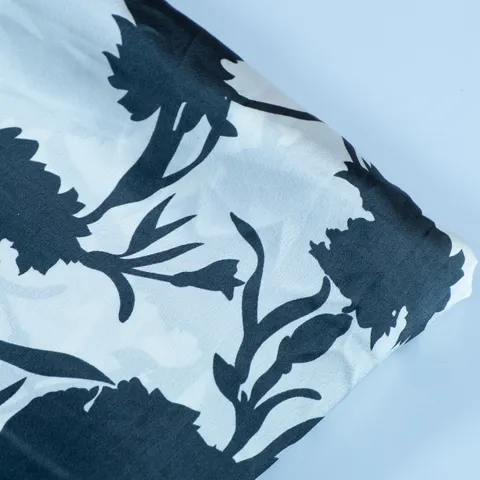 Grey Color Zara Satin Printed Fabric