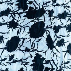 Black Color Zara Satin Printed Fabric