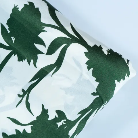 Green Color Zara Satin Printed Fabric