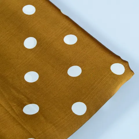 Mustard Color Zara Satin Printed Fabric