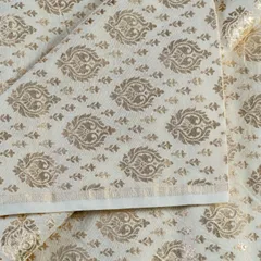 Off White Viscose Chanderi Jacquard fabric