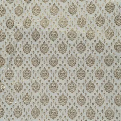 Off White Viscose Chanderi Jacquard fabric