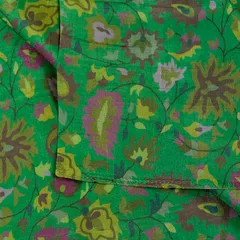 Green Color Upada Digital Kani Printed Fabric