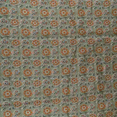 Mehndi Green Color Modal Chanderi Foil Printed Fabric