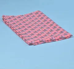 Pink Color Cotton Cambric Printed Fabric