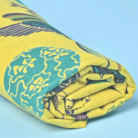 Yellow Color Cotton Cambric Printed Fabric