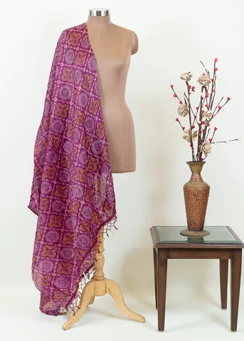Purple Color Art Silk Crush Bandhani Print Dupatta