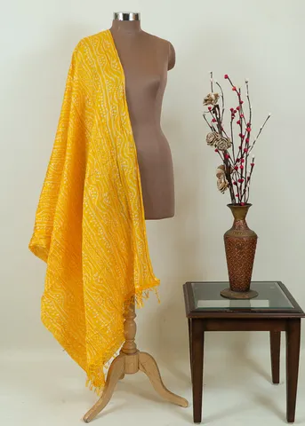Yellow Color Art Silk Crush Bandhani Print Dupatta