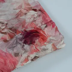 Multi Color Pure Chinon Chiffon Digital Printed Fabric(1.50Meter Piece)