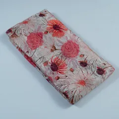Cream Color Chinon Chiffon Printed Fabric