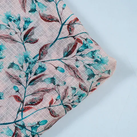 Pink Color Kota Check Printed Fabric(1.80 Meter Piece)