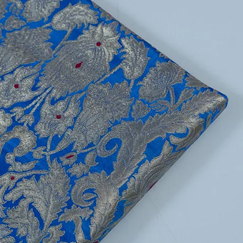 Blue Color Khemkhab Brocade Fabric