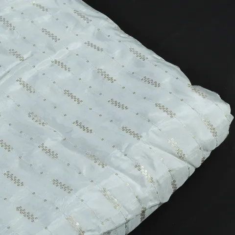 White Dyeable Upada Sequin Embroidered Fabric(1.40 Meter Piece)