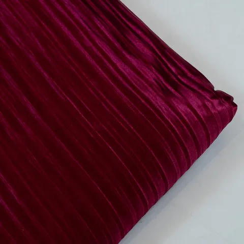 Majenta Color Satin Lycra Pleated Fabric