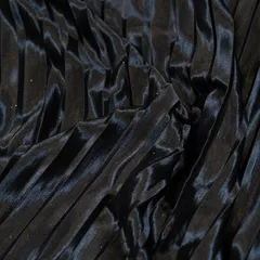 Black Color Satin Lycra Pleated Fabric