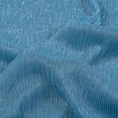Sky Blue Color Net Lycra Embroidered Fabric