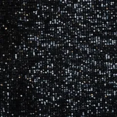 Black Color Sequins Net Lycra Embroidered Fabric