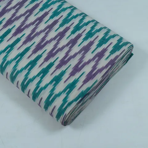 Off White with Multicolor Ikat Fabric
