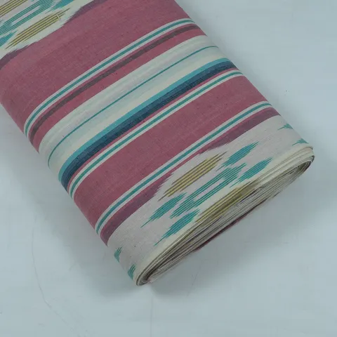 Pink with Multicolor Ikat Fabric