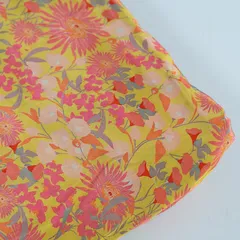 Yellow Color Crepe Digital Printed Fabric