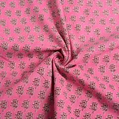 Pink Color Cotton Printed Fabric