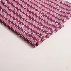Pink Color Cotton Printed Fabric