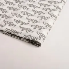 White Color Cotton Printed Fabric