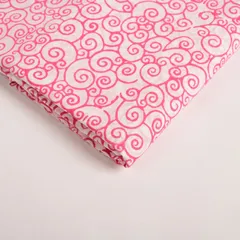 White Color Cotton Printed Fabric
