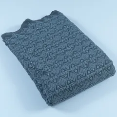 Dark Grey Color Georgette Chikan Embroidered Fabric