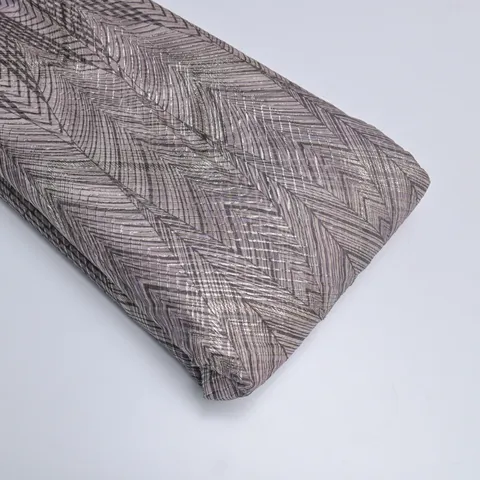 Brown Color Gota Embroidery Digital Printed Organza Fabric