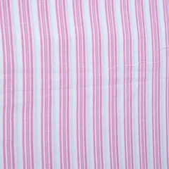 Pink Color Cotton Yarn Dyed Stripes Fabric
