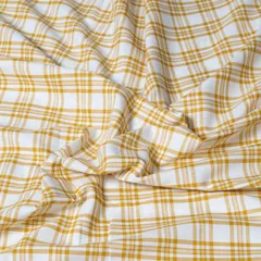Yellow Color Cotton Yarn Dyed Check Fabric