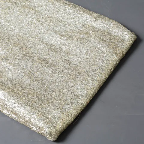 Golden Sequin Georgette Embroidered Fabric
