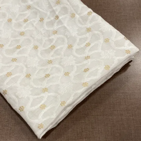 White Colour Muslin Jacquard fabric